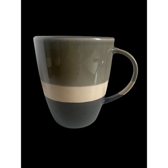 Baum Metro Minimalist 12oz  Stoneware Mugs Set Of 4 Grey Green Beige Modern - Picture 1 of 5